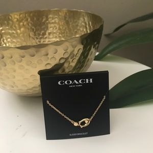 NWT Coach Gold Slider Bracelet